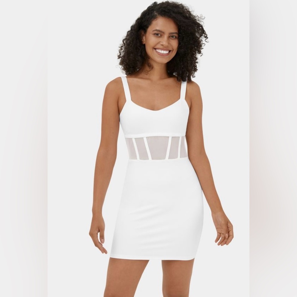 Halara Softlyzero™ Airy Contrast Mesh Corset Backless Bodycon Mini Cool Touch